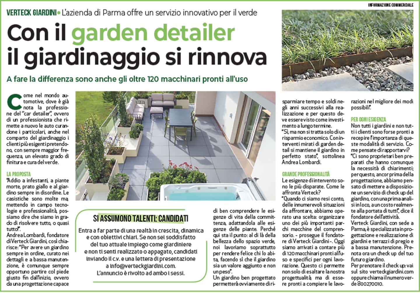 Pagina Gazzetta Verteck Giardini